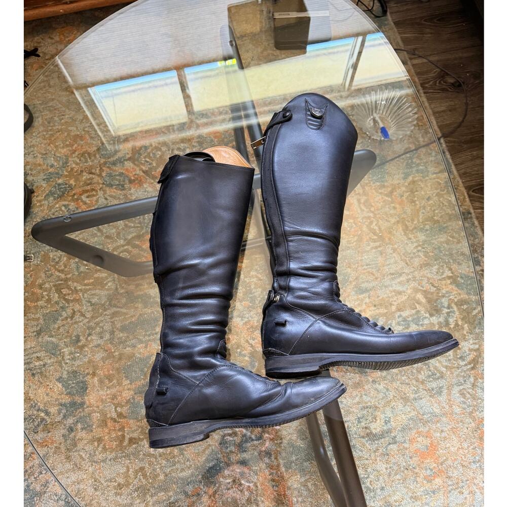Time Italy Black Leather Dressage Riding Boots 40D